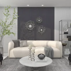 Set Of 3 Metal Sunburst Wall Decors With Mirror Accent - Olivia & May -Umbra Home Decor Shop GUEST e413dbb1 a2dd 4b87 8a88 7e4de9f6da9f