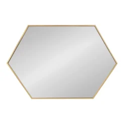 24.7" X36.7" Rhodes Hexagon Wall Mirror Gold - Kate & Laurel All Things Decor