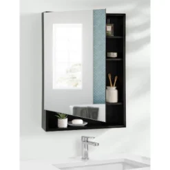 20" X 30" Vin Decorative Wall Mirror With Shelves Black - Kate & Laurel All Things Decor 11 20" X 30" Vin Decorative Wall Mirror With Shelves Black - Kate & Laurel All Things Decor -Umbra Home Decor Shop GUEST e48bb185 98ac 465d a2b8 c726287aa18a