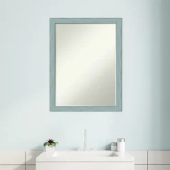 Amanti Art Sky Blue Rustic Petite Bevel Wood Bathroom Wall Mirror 26.25 X 20.25 In. 13 Amanti Art Sky Blue Rustic Petite Bevel Wood Bathroom Wall Mirror 26.25 X 20.25 In. -Umbra Home Decor Shop GUEST e4a5ce0a 0e8a 44d4 8425 9a1b73da2dca