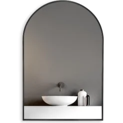 Ridstar 20 In. W X 30 In. H Black Arched Bathroom Mirror