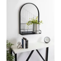 20" X 28" Estero Functional Wall Mirror Black - Kate & Laurel All Things Decor -Umbra Home Decor Shop GUEST e4d5d745 852c 42da 8b96 76ab282139b1