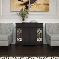 Glam Mirror And Wood Storage Cabinet Black - Olivia & May 37 Glam Mirror And Wood Storage Cabinet Black - Olivia & May -Umbra Home Decor Shop GUEST e4dc75c9 d392 4a72 8446 1b1dde72670d