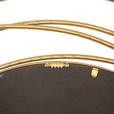 Metal Wall Mirror With Overlapping Ring Frame Gold - Olivia & May 3 Metal Wall Mirror With Overlapping Ring Frame Gold - Olivia & May - Image 3