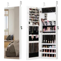 Tangkula 43.5" Jewelry Mirror Cabinet W/ Full-length Mirror & Interior Makeup Mirror -Umbra Home Decor Shop GUEST e4f486b3 5450 42e1 ab4a 8c9d338822f6