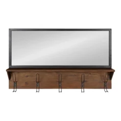 36" X 22" Coburn Functional Wall Mirror Brown - Kate & Laurel All Things Decor
