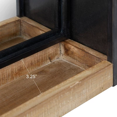 28" X 16" Mehta Functional Wall Mirror Rustic Brown - Kate & Laurel All Things Decor 2 28" X 16" Mehta Functional Wall Mirror Rustic Brown - Kate & Laurel All Things Decor - Image 2