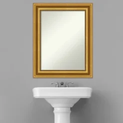 24" X 30" Non-Beveled Parlor Bathroom Wall Mirror Gold - Amanti Art -Umbra Home Decor Shop GUEST e6883078 755f 4b8d bd1b 7d0e8e26c356