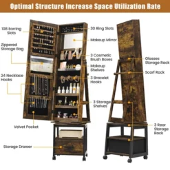 Jojoka 360° Swivel Jewelry Cabinet With Jewelry Storage, Lockable Standing Jewelry Organizer With Rotatable Full-Length Mirror -Umbra Home Decor Shop GUEST e6cf5644 fdd7 4f2d a406 4ef8608a6926