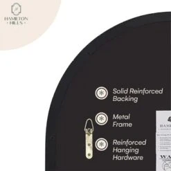 Hamilton Hills 24" X 36" Arched Top Corner Mirror With Black Frame -Umbra Home Decor Shop GUEST e6ebcd15 34ef 4376 a4d3 db0e9c07bed9