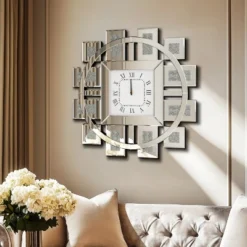 Large Wall Clock With Mirror Finishing Wall Decor Mirror Clock W/ Diamond Inlay -Umbra Home Decor Shop GUEST e710bd6f c4db 4cb2 ab24 fe59bf321ae4