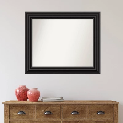 34" X 28" Non-Beveled Colonial Bathroom Wall Mirror Black - Amanti Art 6 34" X 28" Non-Beveled Colonial Bathroom Wall Mirror Black - Amanti Art - Image 6