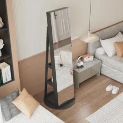 Maliang 360° Swivel Jewelry Cabinet With Full Length Mirror, Standing Jewelry Armoire Organizer, Lockable Storage Cabinet -Umbra Home Decor Shop GUEST e769f673 7700 4ac7 a077 992041c80b31