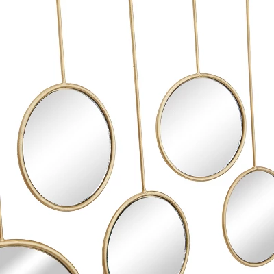 Metal Wall Mirror With Hanging Rod Gold - CosmoLiving By Cosmopolitan 3 Metal Wall Mirror With Hanging Rod Gold - CosmoLiving By Cosmopolitan - Image 3