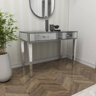 Glam Mirror And Wood Console Table Desk Silver - Olivia & May 11 Glam Mirror And Wood Console Table Desk Silver - Olivia & May - Image 11