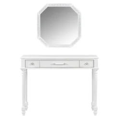 TOBILI Makeup Desk With Large Mirror, 3-Drawer Dressing Table For Jewelry Storage, Elegant Console Table For Bedroom, Living And Room,White -Umbra Home Decor Shop GUEST e833853d e749 4787 b206 a9a090bf50ad