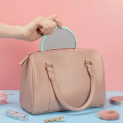 Glamlily Handheld Magnifying Mirror For Makeup, 1/10x Magnification (5.35 In, Green)