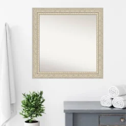 32" X 32" Non-Beveled Fair Baroque Wood Bathroom Wall Mirror Cream - Amanti Art -Umbra Home Decor Shop GUEST e8e61317 7dc8 4e4c 9f4c a8ce19d331d4