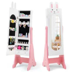 Tangkula Kids Jewelry Armoire Cabinet Free-Standing Full Length Mirror With Storage And 4 Tilt Angles -Umbra Home Decor Shop GUEST e990be98 95cf 42cb 8659 d005e4bb3ac5