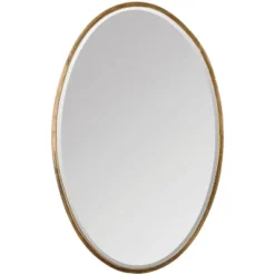 Uttermost Herleva 17 3/4" X 28" Antique Gold Oval Wall Mirror