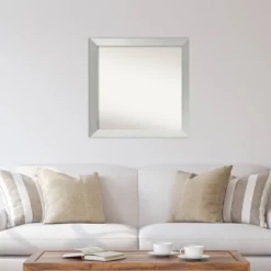 30" X 30" Non-Beveled Brushed Sterling Silver Wood Wall Mirror - Amanti Art 10 30" X 30" Non-Beveled Brushed Sterling Silver Wood Wall Mirror - Amanti Art -Umbra Home Decor Shop GUEST e9deed37 a048 474f 8a9d d240fc4cb3a5