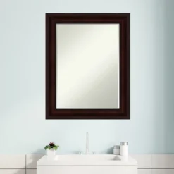 Amanti Art Coffee Bean Brown Petite Bevel Bathroom Wall Mirror 29 X 23 In. -Umbra Home Decor Shop GUEST eabfe625 f43e 4234 91c1 b4267fca79bf