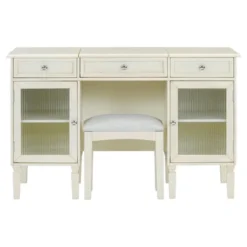 ModernLuxe Makeup Vanity Desk With Flip-Top Mirror, Stool, Drawer & Cabinet, White Vanity Table Dressing Table Multi-Functional Computer Writing Desk -Umbra Home Decor Shop GUEST ead0f69f 078f 4a3e 9870 fdd7f29c7062