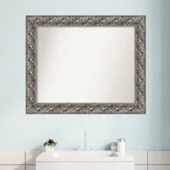 34" X 28" Non-Beveled Silver Luxor Wood Bathroom Wall Mirror - Amanti Art 13 34" X 28" Non-Beveled Silver Luxor Wood Bathroom Wall Mirror - Amanti Art -Umbra Home Decor Shop GUEST eae477d0 14e4 4f10 8cc5 e53e0443fb53