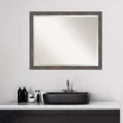 30" X 24" Pinstripe Lead Framed Bathroom Vanity Wall Mirror Gray - Amanti Art 11 30" X 24" Pinstripe Lead Framed Bathroom Vanity Wall Mirror Gray - Amanti Art -Umbra Home Decor Shop GUEST eb2ec238 a7a0 4b75 8b6c e355c33f5985