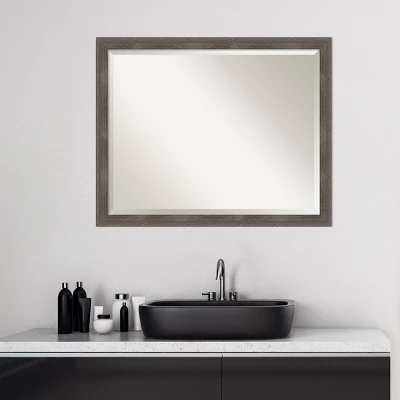 30" X 24" Pinstripe Lead Framed Bathroom Vanity Wall Mirror Gray - Amanti Art 5 30" X 24" Pinstripe Lead Framed Bathroom Vanity Wall Mirror Gray - Amanti Art - Image 5