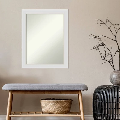 22" X 28" Non-Beveled Flair Soft White Narrow Wall Mirror - Amanti Art 6 22" X 28" Non-Beveled Flair Soft White Narrow Wall Mirror - Amanti Art - Image 6