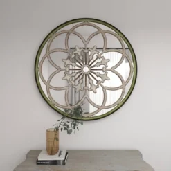 Wood Floral Medallion Wall Mirror White - Olivia & May 22 Wood Floral Medallion Wall Mirror White - Olivia & May -Umbra Home Decor Shop GUEST ebc00851 34cf 412a 954e 7f96e2e62d40
