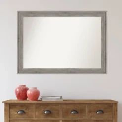 41" X 29" Non-Beveled Regis Barn Gray Wood Wall Mirror - Amanti Art: Modern Rectangular Design, Spot Clean, Wall Mounted -Umbra Home Decor Shop GUEST ebcb24da f65c 40b8 bd91 449a9ff16971