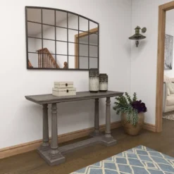 Metal Window Pane Inspired Wall Mirror With Arched Top Black - Olivia & May 35 Metal Window Pane Inspired Wall Mirror With Arched Top Black - Olivia & May -Umbra Home Decor Shop GUEST ece28824 df2d 4c3c 81bc 1f84d02594d3