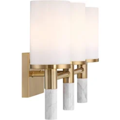 Possini Euro Design Lucius 21 3/4" High Modern 3 Light Bathroom Vanity Wall Lamp Light Fixture Mount Over The Sink Mirror Hardwired Soft Gold -Umbra Home Decor Shop GUEST ed0e874e 2efa 48d5 9cb8 b89b3b0068ab