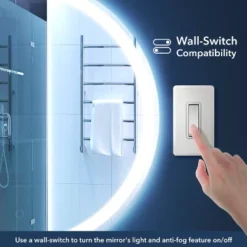 Dane 27" Round Frameless Anti-Fog Aluminum Front/Back-lit Tri-color LED Bathroom Vanity Mirror With Smart Touch Control - JONATHAN Y -Umbra Home Decor Shop GUEST ed89f1ea cfd9 41fc 8a34 2be12af249f4