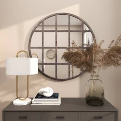 Metal Wall Mirror With Grid Frame Black - CosmoLiving By Cosmopolitan -Umbra Home Decor Shop GUEST edabd021 fbe3 4134 a6c0 7971fb5e885a