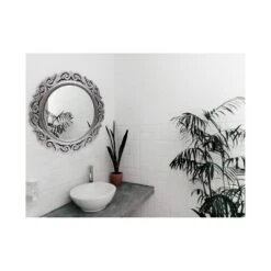 22" Round Wall Mirror Antique Silver - Infinity Instruments -Umbra Home Decor Shop GUEST ee002138 fb1f 45fd a972 ff8f202822f5