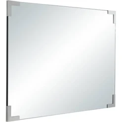 Noble Park Slynia Rectangular Vanity Decorative Wall Mirror Modern Silver Metal Corner 27" Wide For Bathroom Bedroom Living Room Home Office Entryway -Umbra Home Decor Shop GUEST ee0b8c08 3fd2 4033 8166 5ff78af42e72