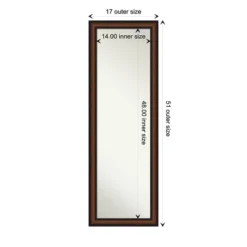 Amanti Art Yale Walnut Non-Beveled On The Door Mirror Full Length Mirror, Wall Mirror 51.5 In X 17.5 In. -Umbra Home Decor Shop GUEST ee12b377 c67a 4235 82d7 77a81acecb89
