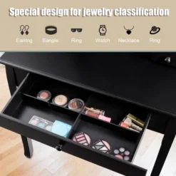 Costway Square Mirror Dressing Table Set Makeup Vanity For Bedroom, Living Room White/Black -Umbra Home Decor Shop GUEST ee19c07a ee9c 43aa bf5a 3590ae44f382