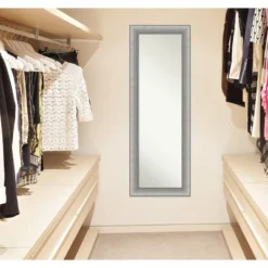 19" X 53" Non-Beveled Elegant Brushed Pewter Full Length On The Door Mirror - Amanti Art -Umbra Home Decor Shop GUEST ee350102 145a 4287 bd95 710c18d2fa53