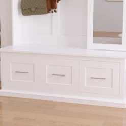 Famapy 47" White Hall Tree With Full-Length Mirror, Shelves, Drawers & Coat Hooks Entry Organizer -Umbra Home Decor Shop GUEST ee61390c a769 43e3 8e3d d47f3708d011