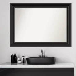 42" X 30" Non-Beveled Colonial Bathroom Wall Mirror Black - Amanti Art -Umbra Home Decor Shop GUEST ee653a9f daed 4005 a4ee ec29a156168b