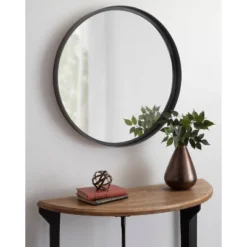 28" Armenta Round Wall Mirror Gray - Kate & Laurel All Things Decor -Umbra Home Decor Shop GUEST ee657c79 4dae 487b b836 b93eea6cc56c