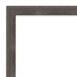 Amanti Art Pinstripe Lead Grey Petite Bevel Wood Bathroom Wall Mirror 26.5 X 20.5 In.