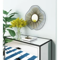 Mars Round Decorative Wall Mirror Black/Gold - ZM Home -Umbra Home Decor Shop GUEST eebcc1dc 1474 4f8a 97e6 4cb48704b843