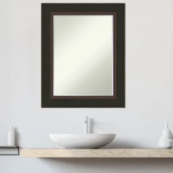 Amanti Art Milano Bronze Petite Bevel Wood Bathroom Wall Mirror 30.5 X 24.5 In. -Umbra Home Decor Shop GUEST ef2389ad 0d1c 4196 898e af2d8be2ae68