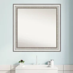 31" X 31" Non-Beveled Salon Silver Bathroom Wall Mirror - Amanti Art -Umbra Home Decor Shop GUEST ef316094 588d 4acc aa8c 3b4a83c5197b
