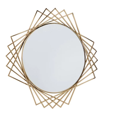 Metal Geometric Wall Mirror - Olivia & May 5 Metal Geometric Wall Mirror - Olivia & May - Image 5